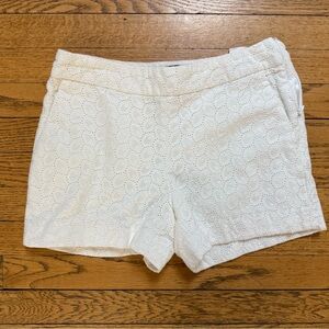 Banana Republic High Waist White Eyelet Shorts
